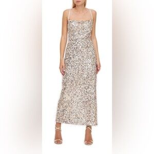 Sabina Musayev Sequin Embellished Spaghetti Strap Dress NEW XL​​​​​​